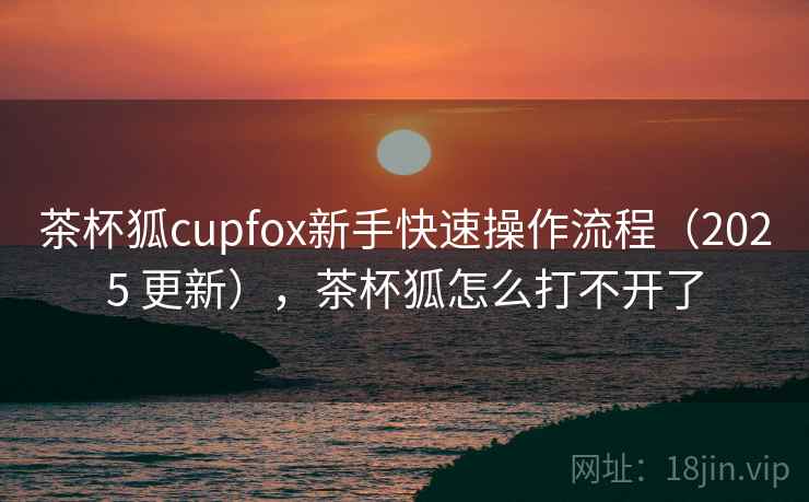 茶杯狐cupfox新手快速操作流程（2025 更新），茶杯狐怎么打不开了