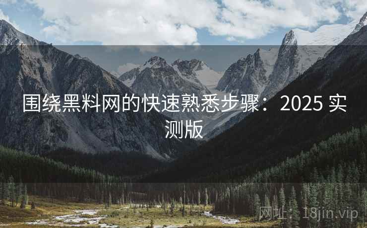 围绕黑料网的快速熟悉步骤：2025 实测版