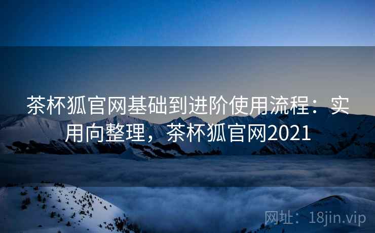 茶杯狐官网基础到进阶使用流程：实用向整理，茶杯狐官网2021